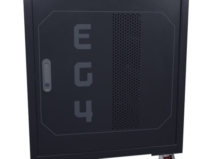 EG4 3-Slot Battery Rack with locking front door and built-in 300A busbars for home and commercial energy storage