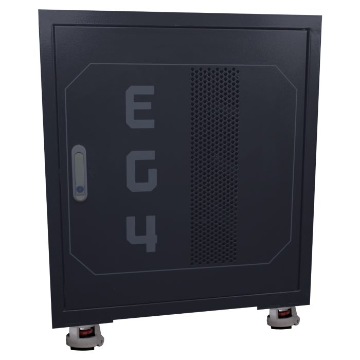 EG4 3-Slot Battery Rack with locking front door and built-in 300A busbars for home and commercial energy storage