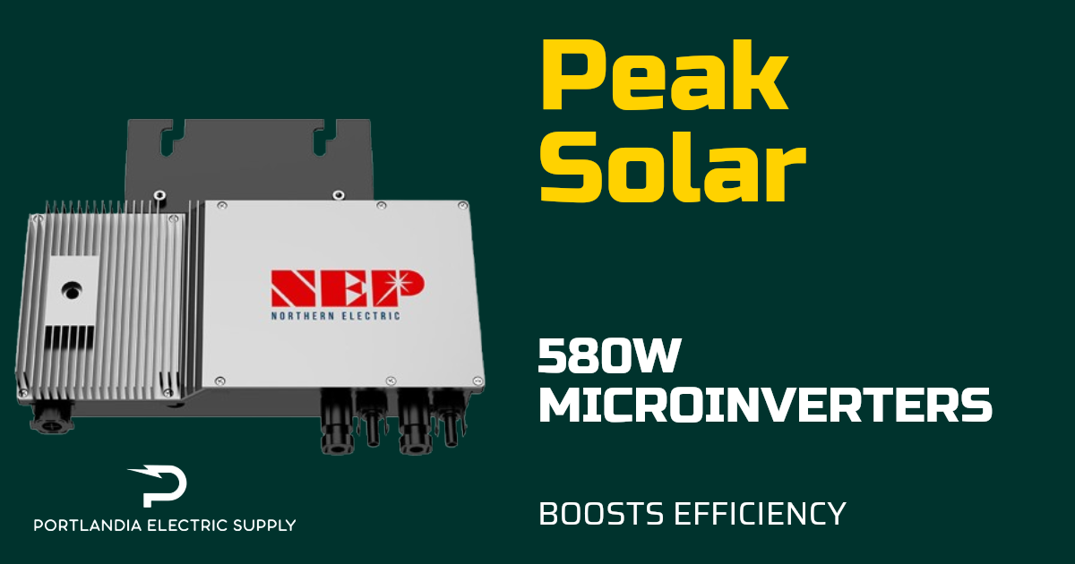 Rooftop solar panels with 580W microinverters installed, producing clean energy under direct sunlight on a clear day.