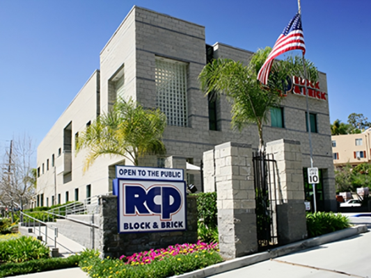 RCP Block & Brick hardscape products including pavers, retaining walls, and concrete blocks.