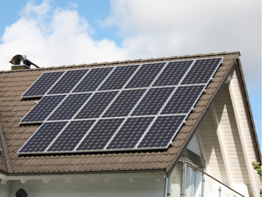 Roof Tech RT-MINI II solar mounting system installed on a residential rooftop.